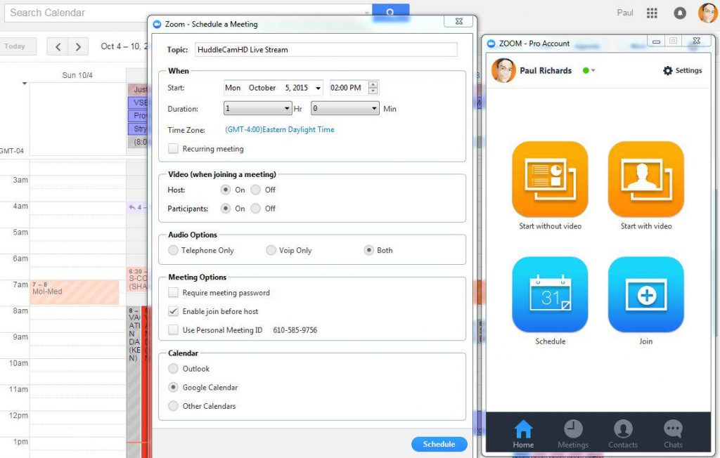 Schedule video conference for streaming