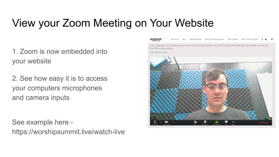 Putting Zoom Meetings on Your Website