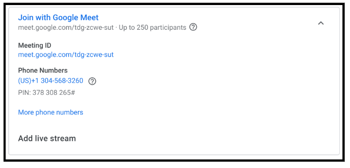 Adding a Live Stream to Google Meet