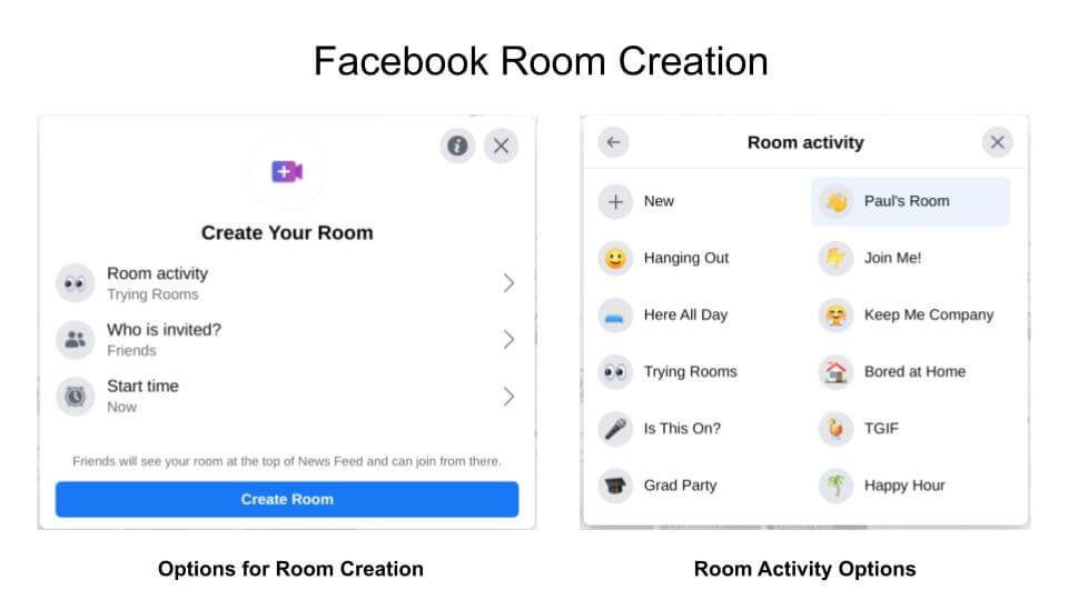 Facebook Room Creation